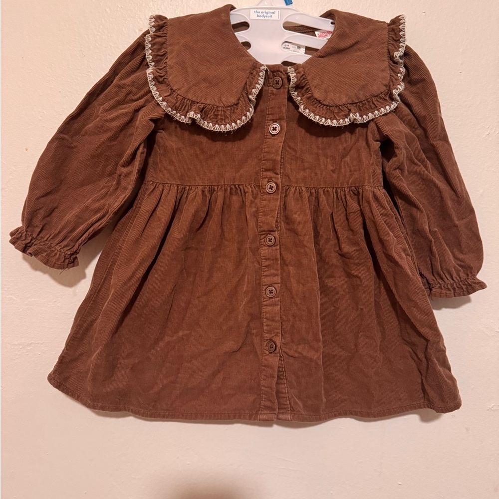 Brown Corduroy Kids Dress